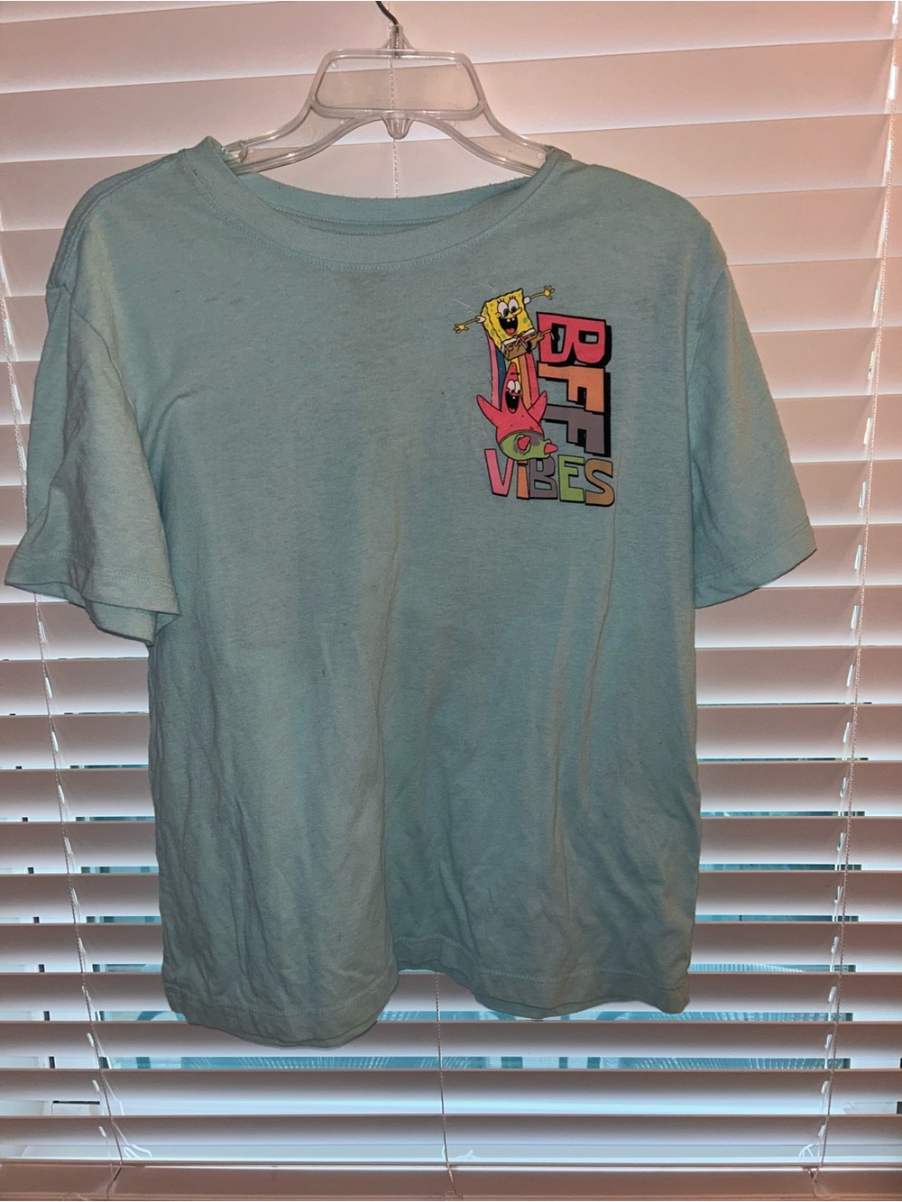 SpongeBob 'BFF Vibes' Short Sleeve Tee - Light Aqua